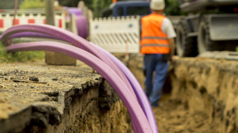 Fiberglass network under construction